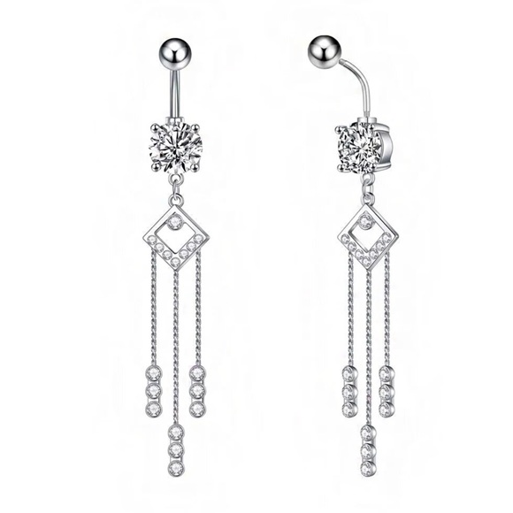 Crystal geometric belly ring - Picture 2 of 3